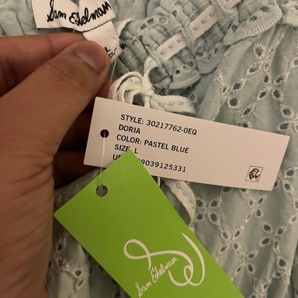 Sam Edelman Doria Eyelet Lace Crop Top LG - Picture 6 of 6